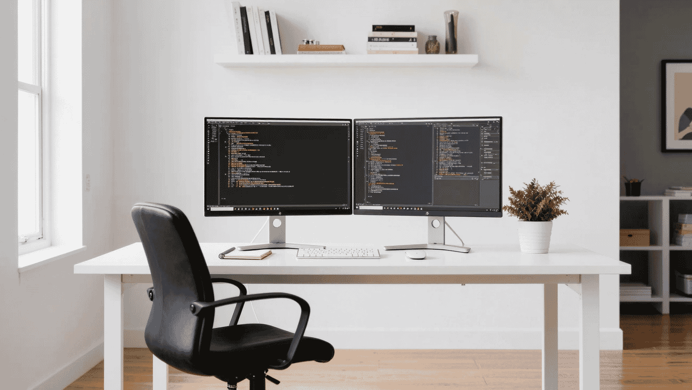 Clean modern development workspace